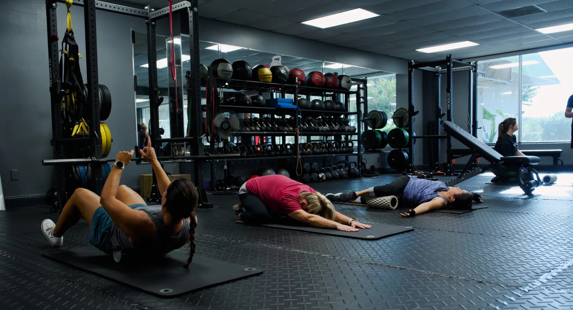 Women stretching