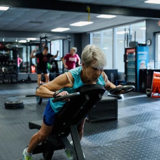 Senior woman working out