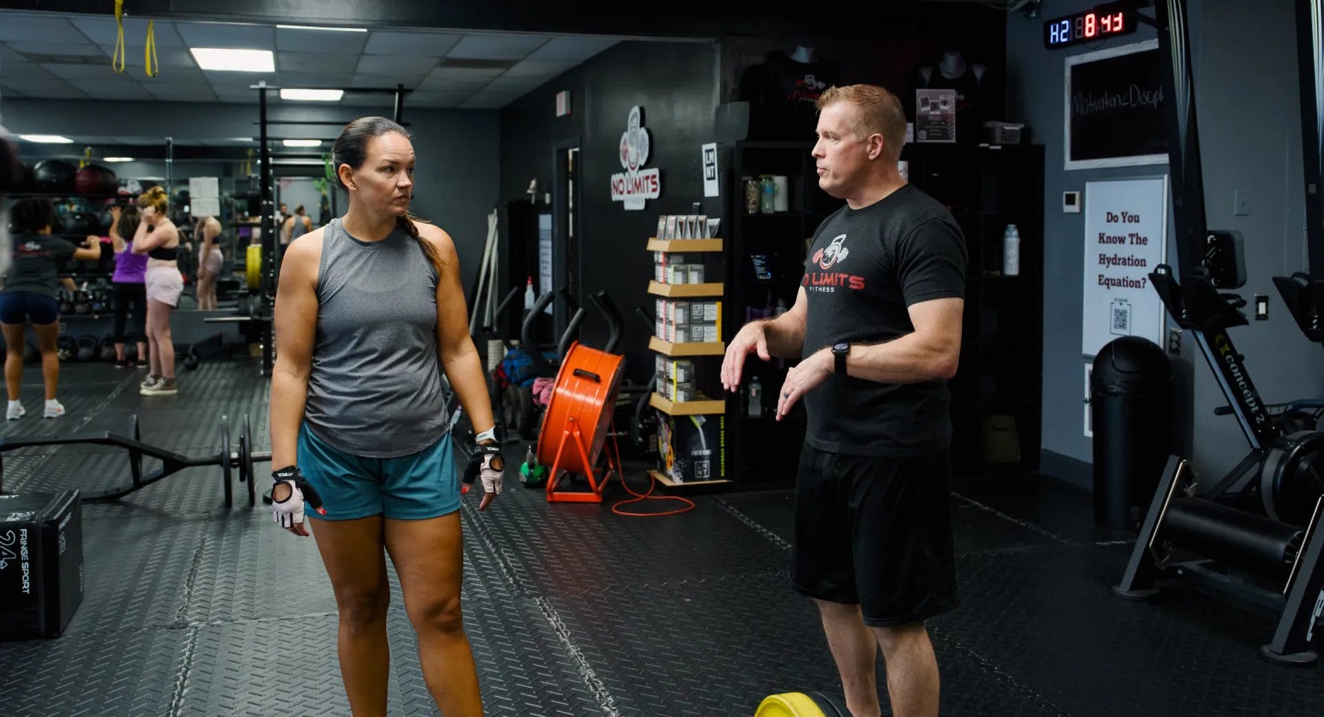 Woman and coach talking