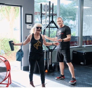 Older woman at the gym